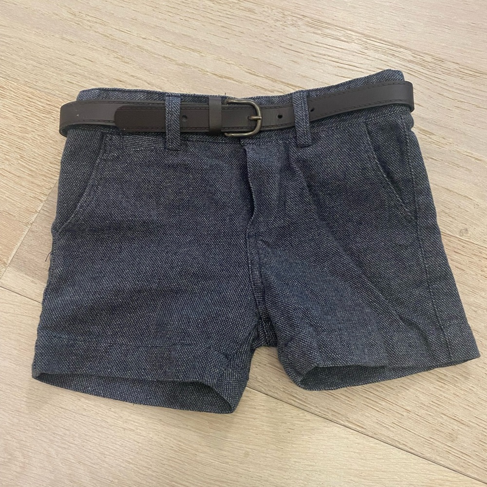 Zara Baby Stylish Gray Shorts with Belt Size 9-12 Months.
